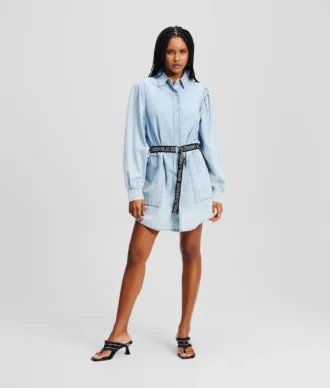 ABITO CAMICIA IN DENIM CON MANICHE A PUMPO