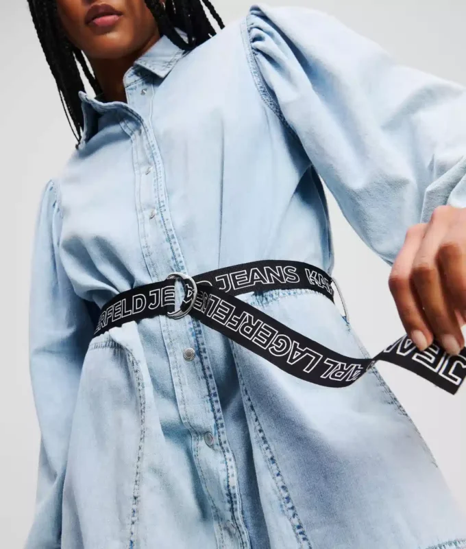 ABITO CAMICIA IN DENIM CON MANICHE A PUMPO ABITO CAMICIA IN DENIM CON MANICHE A PUMPO