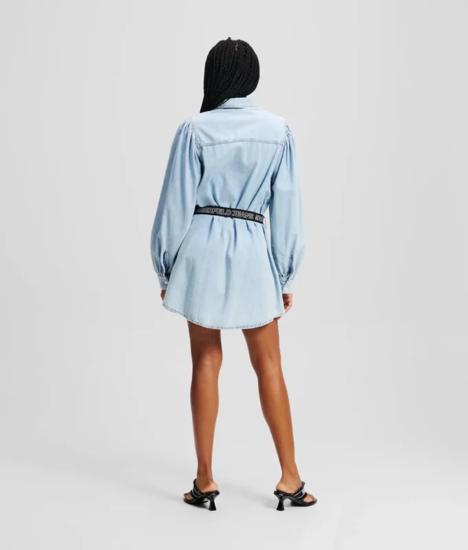ABITO CAMICIA IN DENIM CON MANICHE A PUMPO ABITO CAMICIA IN DENIM CON MANICHE A PUMPO
