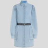 ABITO CAMICIA IN DENIM CON MANICHE A PUMPO ABITO CAMICIA IN DENIM CON MANICHE A PUMPO
