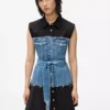 Abito con corpetto in denim