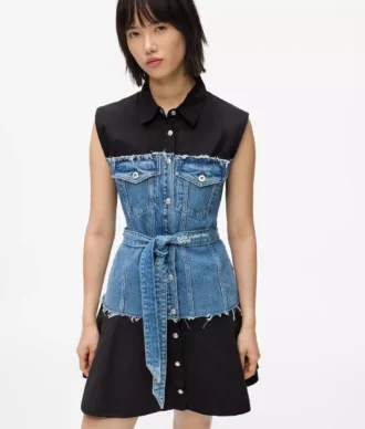 Abito con corpetto in denim