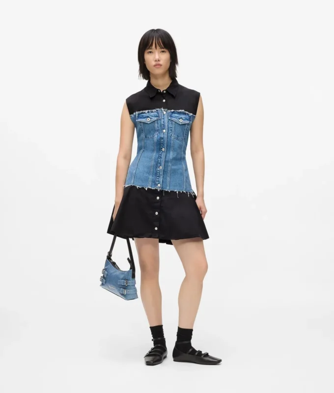Abito con corpetto in denim