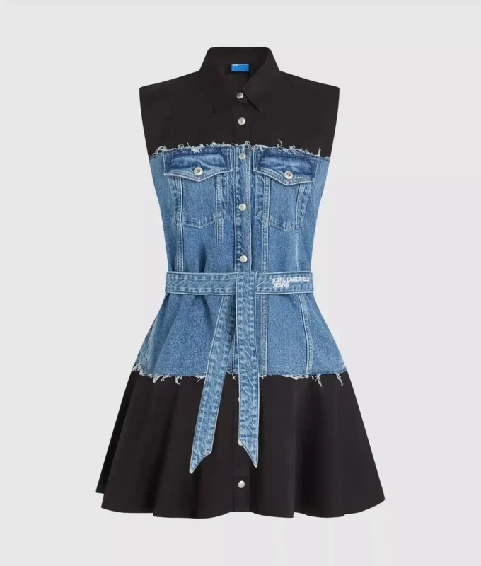Abito con corpetto in denim
