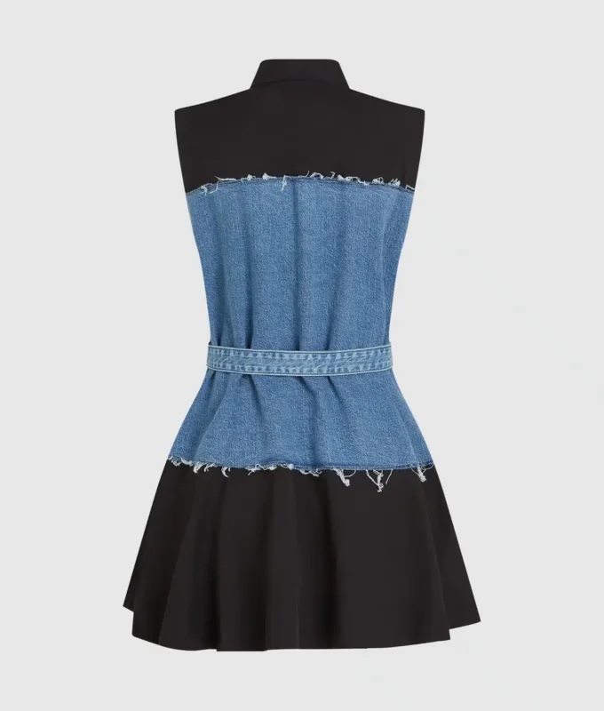 Abito con corpetto in denim