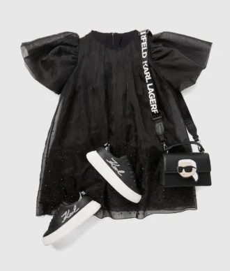 Abito da bambina in rete con strass