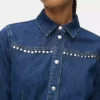 Abito in denim con borchie