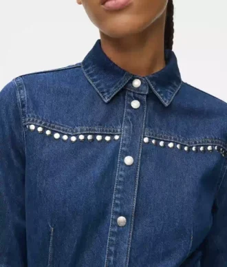 Abito in denim con borchie