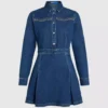 Abito in denim con borchie