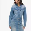 Abito in denim con cintura Abito in denim con cintura