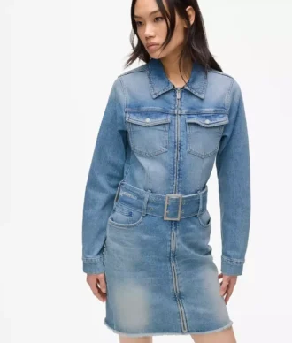 Abito in denim con cintura