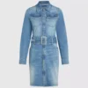 Abito in denim con cintura Abito in denim con cintura