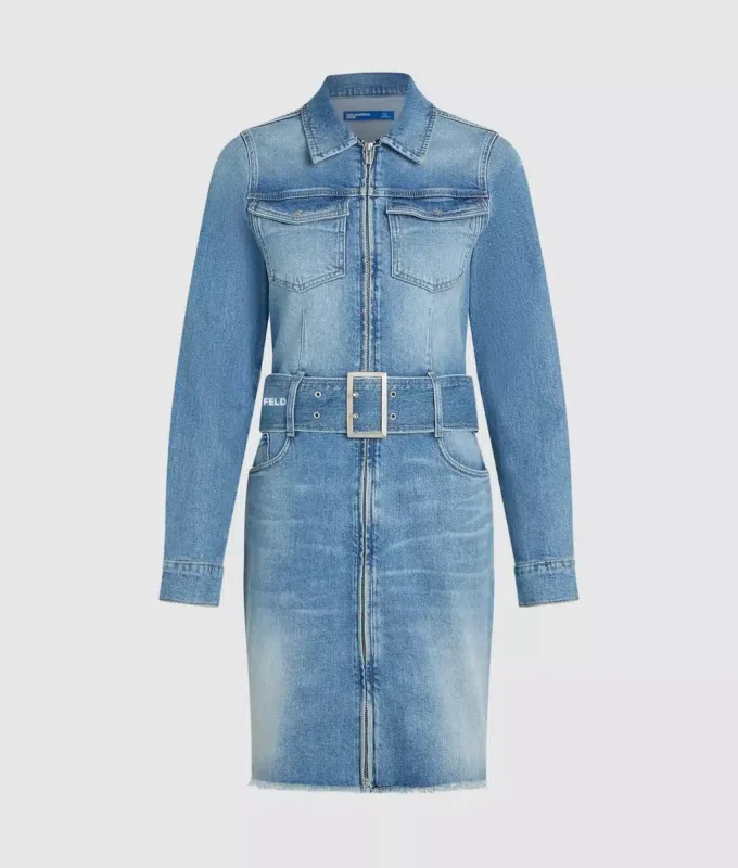 Abito in denim con cintura Abito in denim con cintura