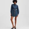 ABITO IN DENIM CON MANICHE A PUMPO ABITO IN DENIM CON MANICHE A PUMPO