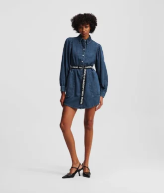ABITO IN DENIM CON MANICHE A PUMPO