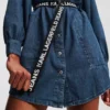 ABITO IN DENIM CON MANICHE A PUMPO ABITO IN DENIM CON MANICHE A PUMPO