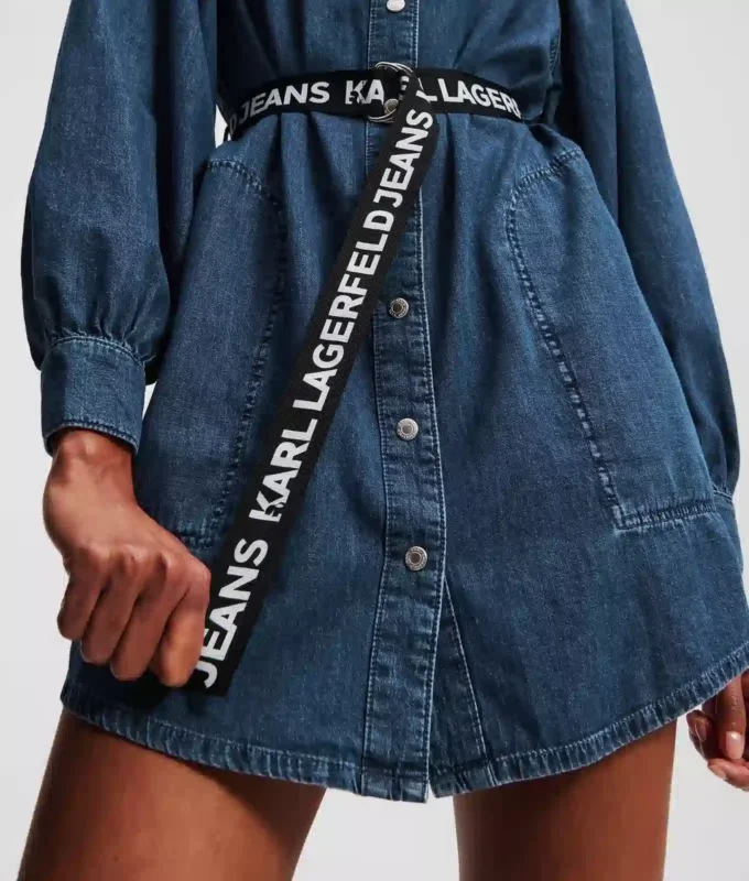 ABITO IN DENIM CON MANICHE A PUMPO ABITO IN DENIM CON MANICHE A PUMPO