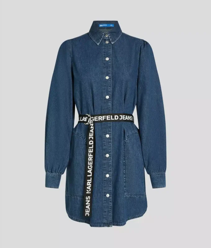 ABITO IN DENIM CON MANICHE A PUMPO ABITO IN DENIM CON MANICHE A PUMPO