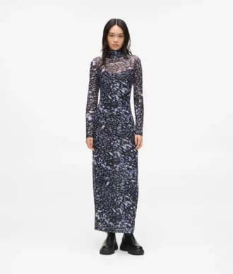 Abito in maglia con stampa all-over