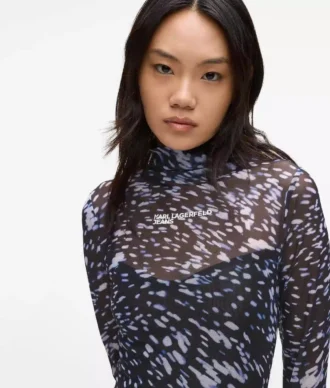 Abito in maglia con stampa all-over