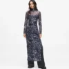 Abito in maglia con stampa all-over