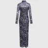 Abito in maglia con stampa all-over