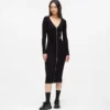 Abito in maglia con zip frontale