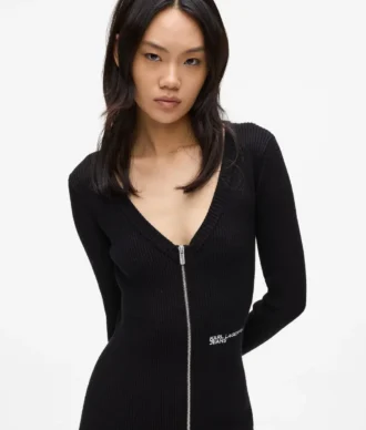Abito in maglia con zip frontale