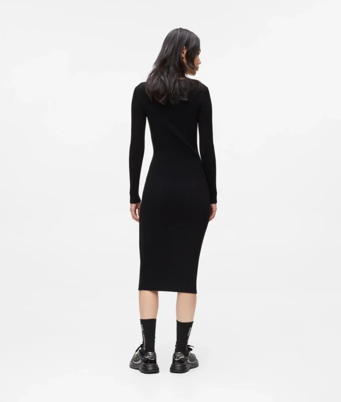 Abito in maglia con zip frontale