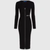 Abito in maglia con zip frontale