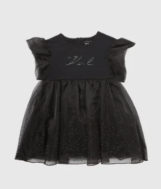 Abito in rete con strass per bambina