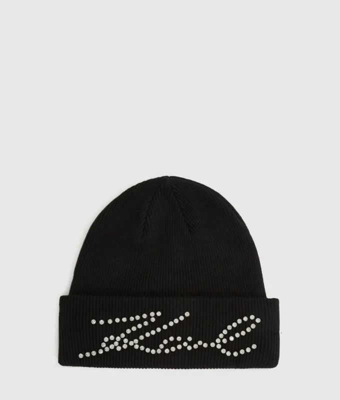 Berretto con strass K/Signature Berretto con strass K/Signature