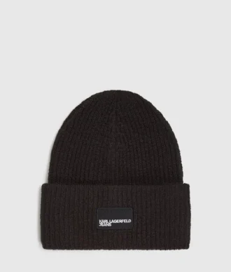 Berretto lungo con patch logo