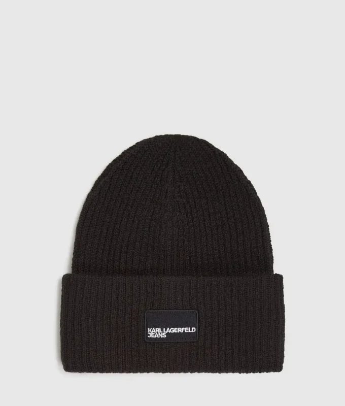 Berretto lungo con patch logo Berretto lungo con patch logo