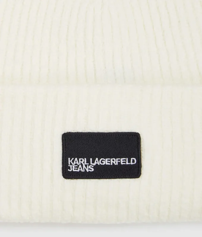 Berretto lungo con patch logo Berretto lungo con patch logo
