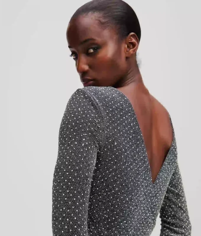 BODY CON STRASS METALLICI