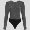 BODY CON STRASS METALLICI