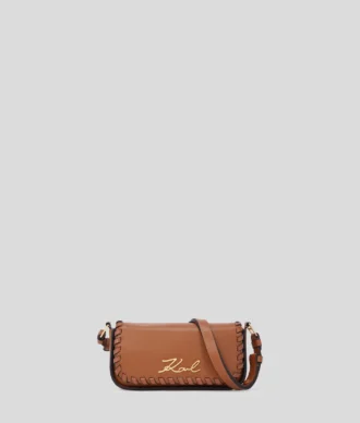 BORSA A TRACOLLA CON CUCITURA A FRANGIA K/SIGNATURE