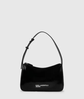 Borsa a tracolla con logo lucido