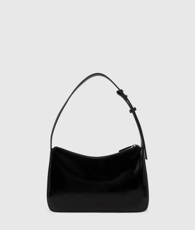 Borsa a tracolla con logo lucido