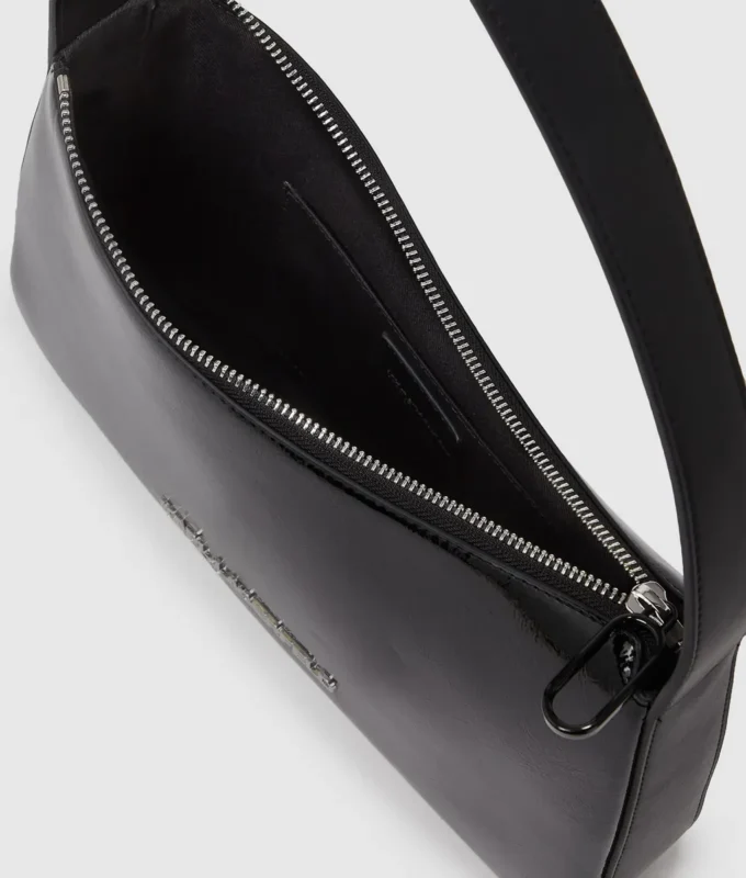 Borsa a tracolla con logo lucido
