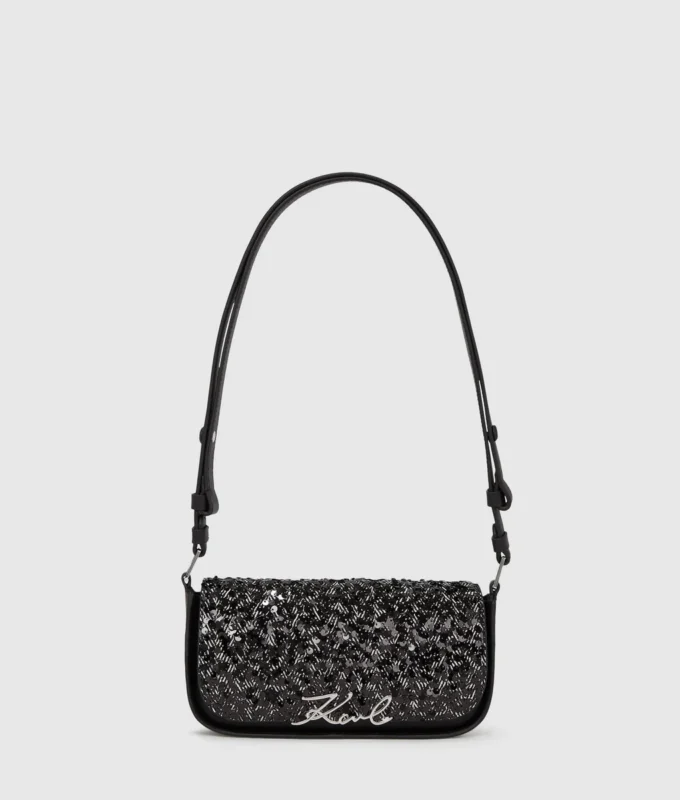 Borsa a tracolla con paillettes K/Signature