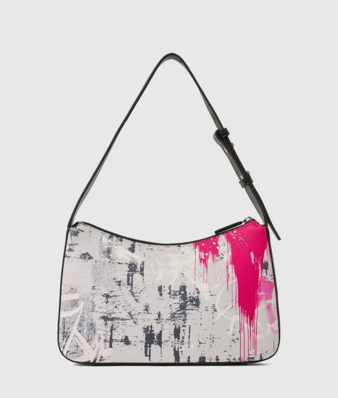 Borsa a tracolla con stampa graffiti