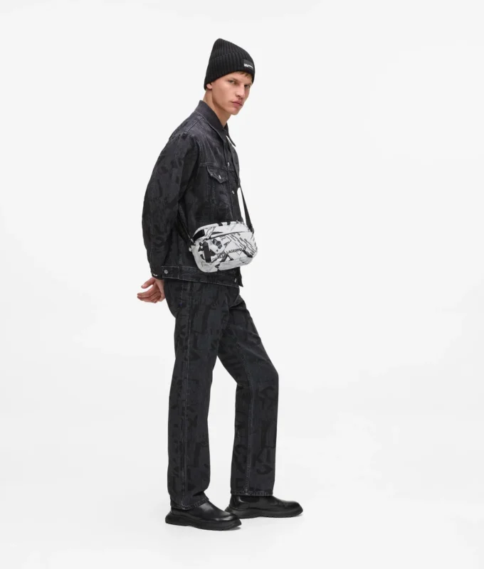 Borsa a tracolla con stampa grafica su tutta la superficie Borsa a tracolla con stampa grafica su tutta la superficie