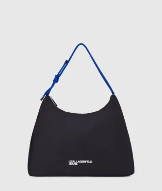 Borsa a tracolla grande in nylon con cordino Borsa a tracolla grande in nylon con cordino
