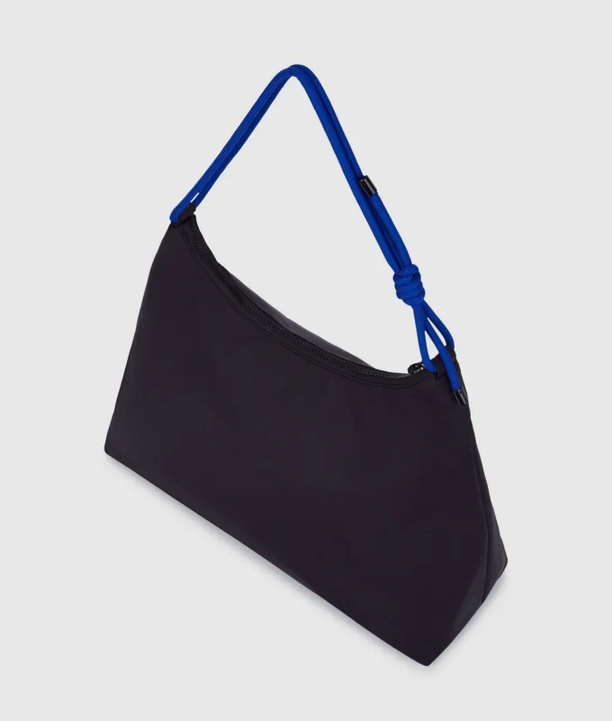 Borsa a tracolla grande in nylon con cordino