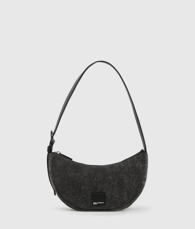 Borsa a tracolla in denim con motivo a luna Borsa a tracolla in denim con motivo a luna