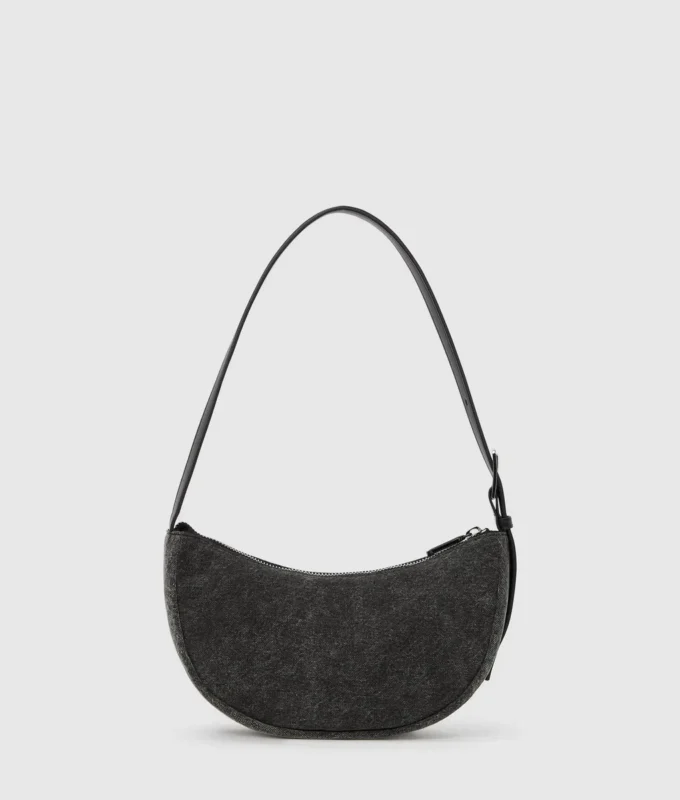 Borsa a tracolla in denim con motivo a luna Borsa a tracolla in denim con motivo a luna