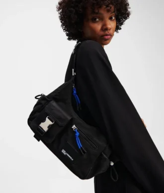 BORSA A TRACOLLA IN DENIM RIVESTITO