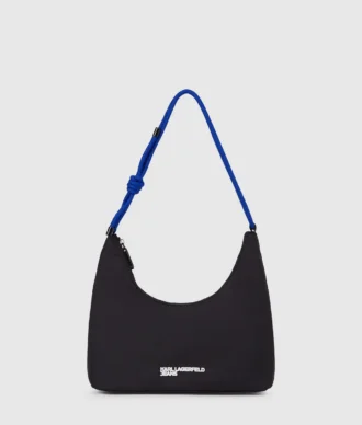 Borsa a tracolla in nylon con cordino